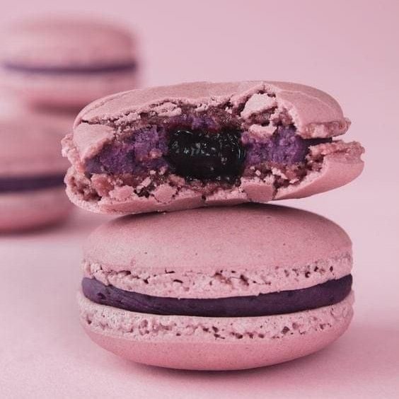 Closeup shot of macaroons for a food photography shoot using a DIY studio setup
